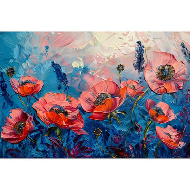 Palette Knife Oil Flower Canvas